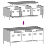 Coffee Table White 101.5x50x43.5 cm Cold-rolled Steel 851273
