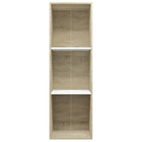 ZNTS Book Cabinet/TV Cabinet White and Sonoma Oak 36x30x114 cm Engineered Wood 800140