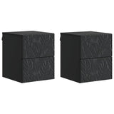 Wall-Mounted Bedside Cabinet 2 pcs Black 34.5 x 33 x 40 cm 898808