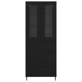 Highboard with Drawer 2 pcs Black Oak Engineered Wood 3416203