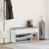 Shoe Bench White 102x30.5x45 cm Engineered Wood 859136
