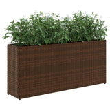 ZNTS Garden Planters with 2 Pots 2 pcs Brown 90x20x40 cm Poly Rattan 3210514