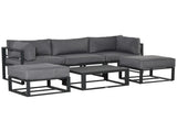 Garden Daybed, 6 Piece Outdoor Sectional Sofa Set, Aluminum Patio Conversation Furniture Set with T3398P314154