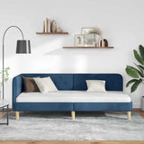 Corner Bed Frame with Headboard Blue 80 x 200 cm Fabric 42016560