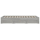 Bed Frame with Drawers without Mattress Grey Sonoma 120x190 cm Small Double 3207320