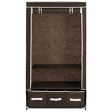 Wardrobe Brown Non-woven fabric Medium Collapsible Wardrobe 282458
