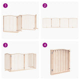 Dog Gate with Door Foldable 4 Panels 320 cm Poplar Wood 352211