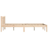 Bed Frame Natural 152 x 203 cm Solid Pine Wood 900317