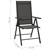 Folding Garden Chairs 6 pcs Textilene Black 312179