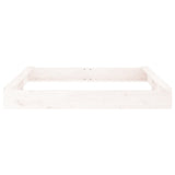 Sandbox with Seats White Square Solid Wood Pine 825038