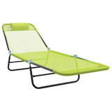 Folding Sun Lounger Folding Green 182 x 55 x 85.5 cm Textilene 42003155