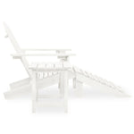 Garden Adirondack Chair with Ottoman&Table Solid Fir Wood White 315929