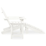 Garden Adirondack Chair with Ottoman&Table Solid Fir Wood White 315929