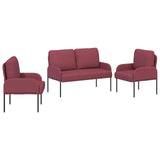 Sofa Sets with Cushion 3 pcs Wine Red 115 x 56 x 80 cm Plywood 3406211