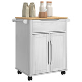 Kitchen Trolley FLORO White 72.5 x 45 x 80 cm Solid Pine Wood 42011250