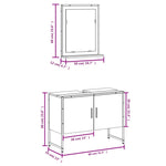 ZNTS 2 Piece Bathroom Cabinet Set Grey Sonoma Engineered Wood 3214342