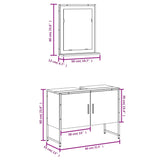 ZNTS 2 Piece Bathroom Cabinet Set Grey Sonoma Engineered Wood 3214342