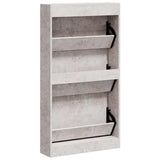 Shoe Cabinet Concrete Grey 59x17x108 cm Engineered Wood 342529