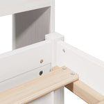 ZNTS Bookcase Bed without Mattress White 140x200cm Solid Wood Pine 3322472