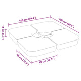 4 Piece Parasol Base Set for Cross Stand Parasol 100 kg PP 847446