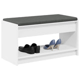 Hall Bench White 83 x 38 x 45 cm Engineered Wood and Fabric 891576