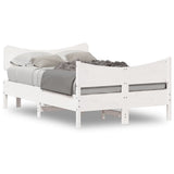 Bed Frame without Mattress White 120x200 cm Solid Wood Pine 3216385