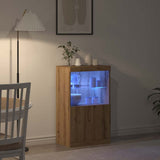 LED Sideboard Brown 60 x 37 x 100 cm Engineered Wood 863034