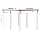 Garden Table White 159.5x82.5x76 cm Solid Wood Pine 823977