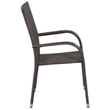 7 Piece Outdoor Dining Set Brown and Black 3099386