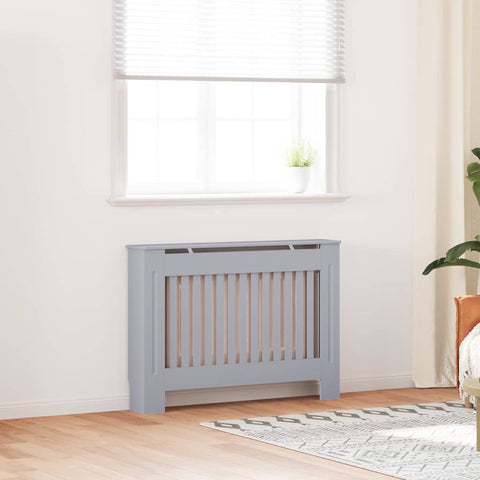 Radiator Cover 2 pcs Grey 112x19x81.5cm Engineered Wood 3403228