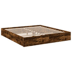 Bed Frame with Drawers without Mattress Smoked Oak 180x200 cm Super King 3280640