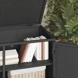 Garden Storage Cabinet Black 110x55x60.5 cm Poly Rattan 365567