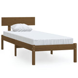 Bed Frame without Mattress Honey Brown Solid Wood Pine Single 810115