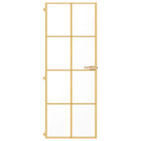 Interior Door Slim Golden 76x201.5 cm Tempered Glass and Aluminium 155144
