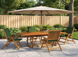 5-Piece Garden Dining Set Natural Solid Acacia Wood 3434499