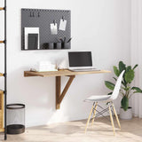 Folding Table Oak Engineered wood Compact Foldable 243053