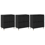 Storage Cabinet 3 pcs Black Oak 60 x 35 x 70 cm 3394511