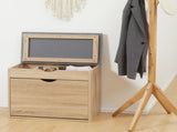 Shoe Bench with Cushion for 4 Pair of Shoes, Storage Bench with Padded Seat, Flip-up Cabinet and T3398P344398
