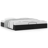 Ottoman Bed Frame without Mattress Black Super King Faux Leather 3310831