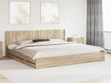 Bed Frame with Storage and Headboard Sonoma Oak 200 x 200 cm 3413919