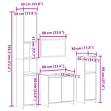 4 Piece Bathroom Furniture Set Sonoma Oak Engineered Wood 3324969