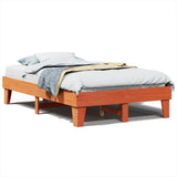 Bed Frame without Mattress Wax Brown 135x190 cm Double Solid Wood Pine 855372