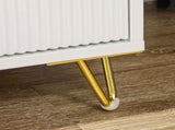 Elegant Chest of Three Drawers - White/Gold-Tone T3398P344424