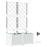 Garden Planter 2 pcs White 80 x 40 x 142 cm Plastic 42002919
