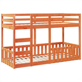 Bunk Bed Wax Brown 75x190 cm Solid Wood Pine 3308597