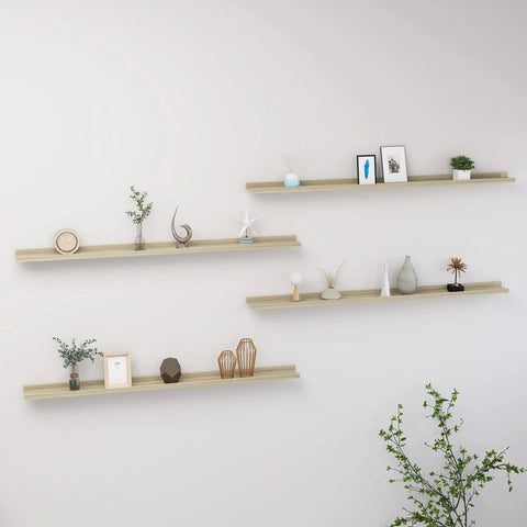 Wall Shelves 4 pcs Sonoma Oak 115x9x3 cm 326688