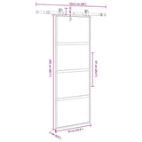 Sliding Door with Hardware Set 76x205 cm Tempered Glass&Aluminium 3332995