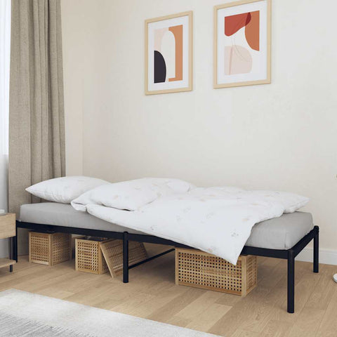 Metal Bed Frame without Mattress Black 90x190cm 350838