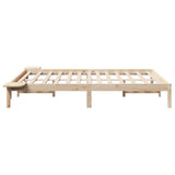 Bed Frame Natural 160 x 200 cm Solid Pine Wood 873181