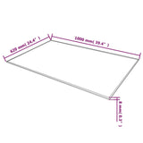 Table Top Tempered Glass Rectangular 1000x620 mm 244621